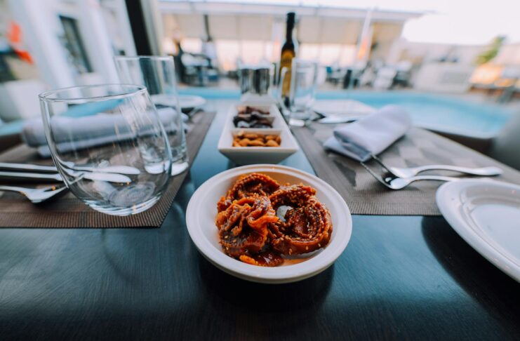 Chebakia Marocaine pastries on a Ramadan table with family gathering
