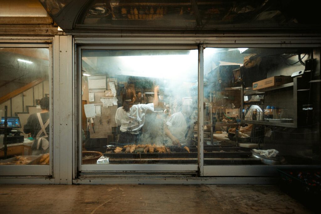 Algerian rotisserie chef preparing dish in Tokyo