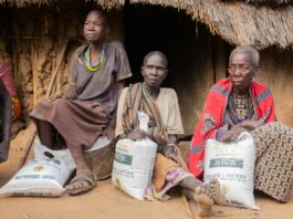 Women wearing traditional Maghrebi caftans and djellabas for the Aid celebration