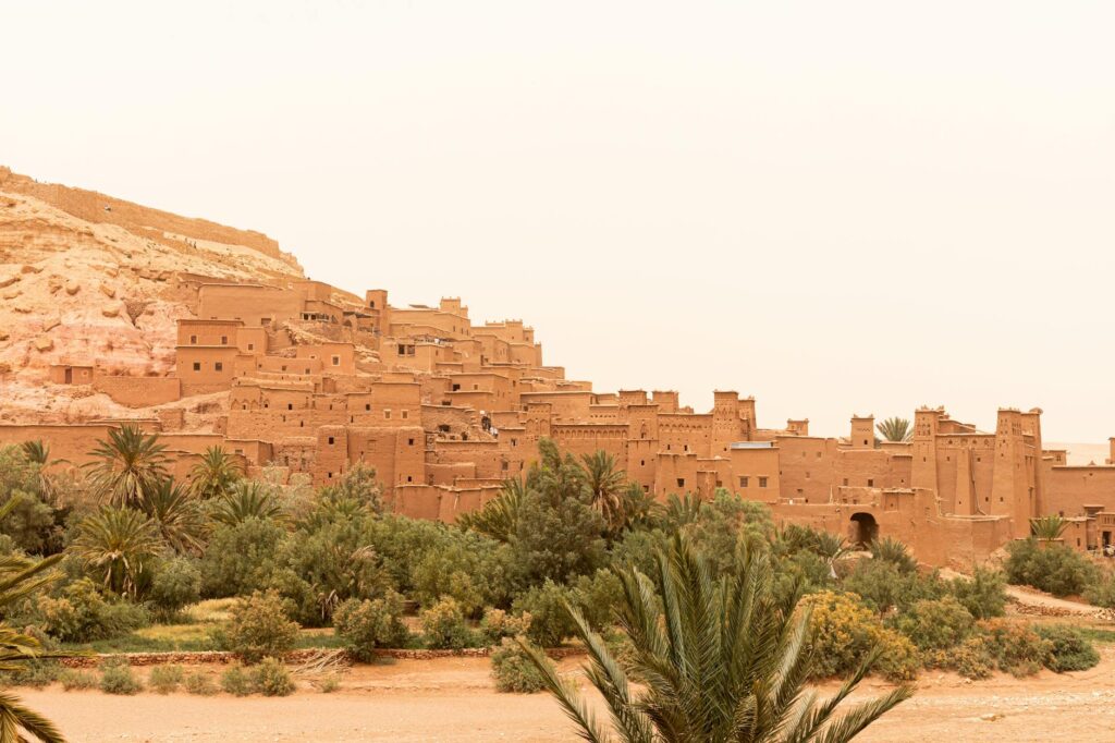 Medieval Ait Ben Haddou cityscape with Berber architecture