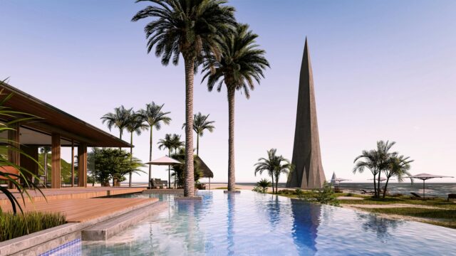 Luxurious NINE Lifestyle Experience resort in Gammarth, Tunisia with modern architecture and lush greenery