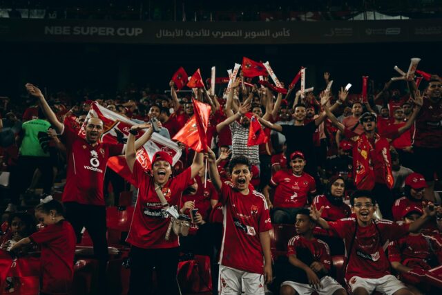 Tunisian football team celebrating victory against Mali at CAN 2025