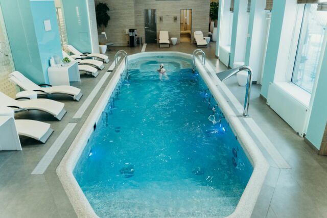 Modern spa Langueux Woman relaxing in a modern, personalized spa located in Langueux, France