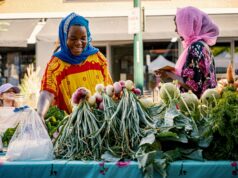 La cuisine algérienne dans les marchés fermiers américains : Lawrence et le Kansas Algerian family selling food at a farmers market in Lawrence, Kansas