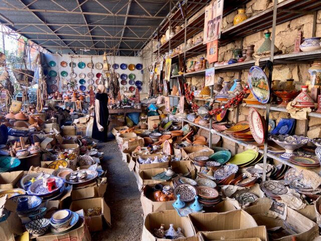 Marocain craft store Cherbourg Maroccan artisanal boutique in Cherbourg with traditional products on display