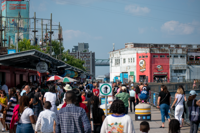 Crowd enjoying Festival Orientalys 2022 in Montreal with Moroccan performers