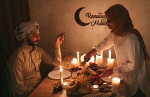Ramadan 2026 : les recettes traditionnelles algériennes pour le repas du ftour Algerian family enjoying traditional feast dishes during Ramadan 2026