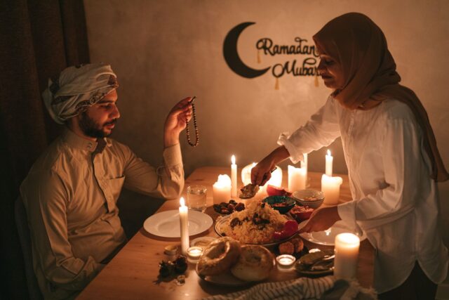 Ramadan 2026 Algeria Feast Algerian family enjoying traditional feast dishes during Ramadan 2026