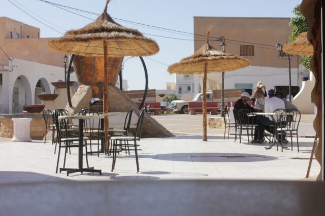 Tunisian family enjoying a traditional Ftour during Ramadan