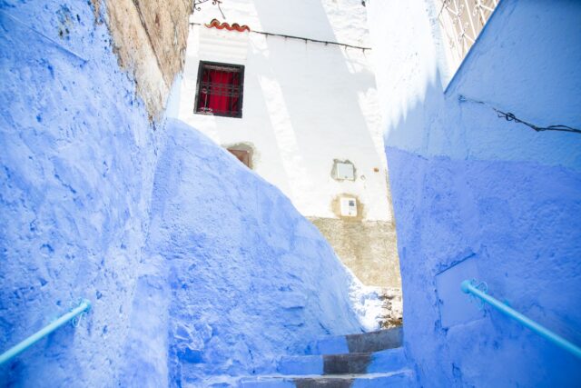 Blue houses and streets of Chefchaouen, Morocco