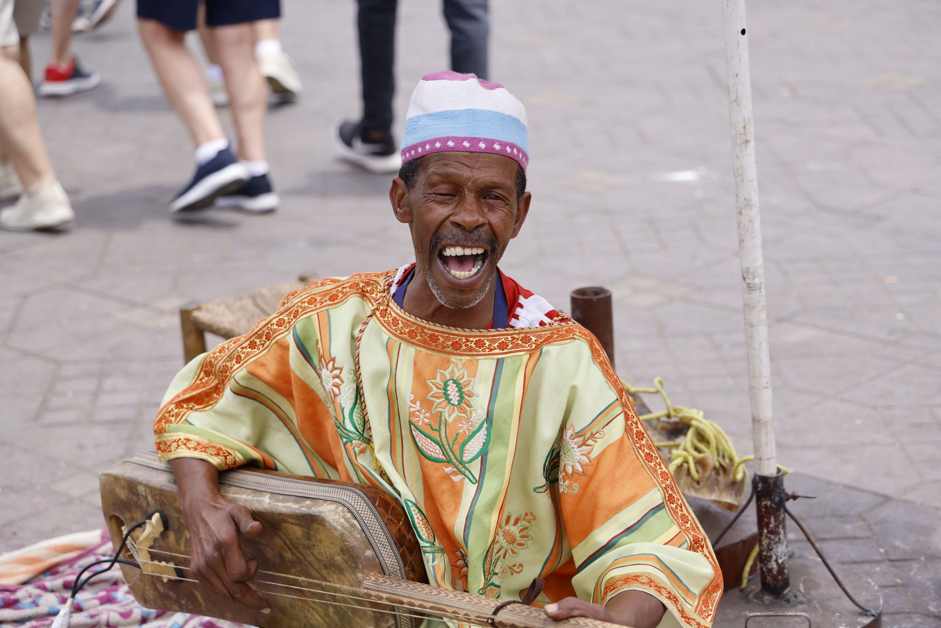 El Ankis band performing modern chabi music in Marrakech