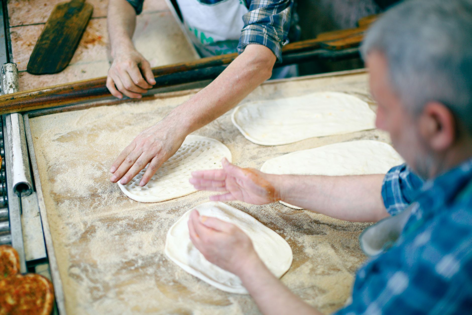 Delicious Tunisian msemen being prepared