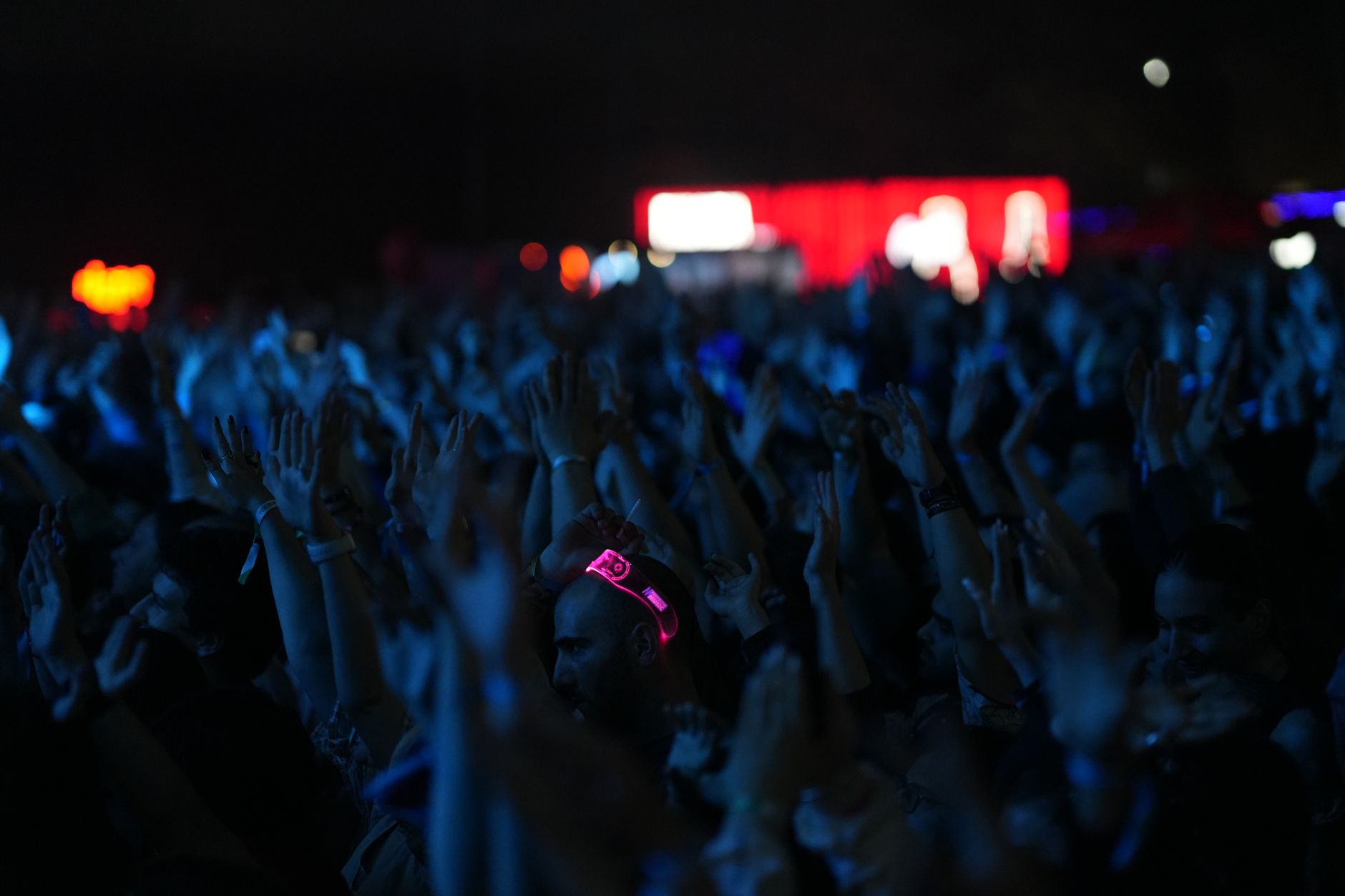 A diverse crowd enjoying music at the Péristyle Festival in Lyon, France